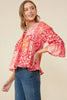 Pink Flutter Sleeve Top