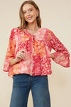 Pink Flutter Sleeve Top