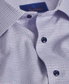 David Donahue Blue and Purple Micro Dobby Dress Shirt