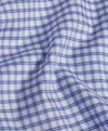 David Donahue Blue and White Herringbone Check Dress Shirt