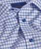 David Donahue Blue and White Herringbone Check Dress Shirt