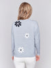 Charlie B Crew Neck Sweater with Printed Flowers