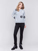 Charlie B Crew Neck Sweater with Printed Flowers