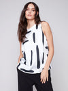 Charlie B Printed Sleeveless Satin Top