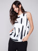 Charlie B Printed Sleeveless Satin Top