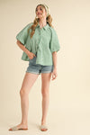 Green Stripe Blouse